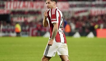 Gonzalo Montiel rompió la sequía de River: estuvo 399 minutos sin festejar un gol y le convirtió a Argentinos