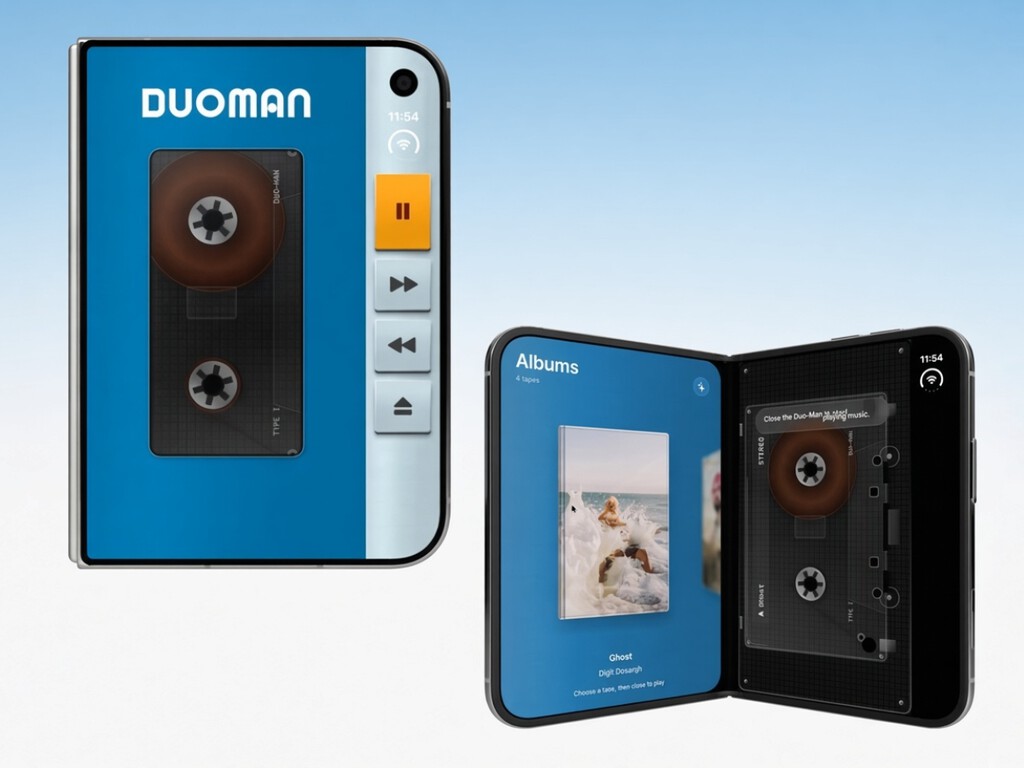 Han convertido el iPhone Duo en un Walkman (y la cinta se rebobina con el Apple Pencil) 