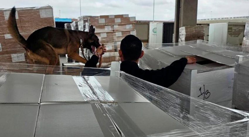 Personal de aduanas y elementos de la GN aseguraron 1,357 kilos de metanfetamina en Aduana de Tijuana