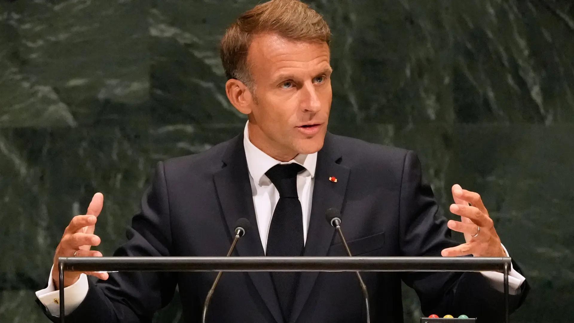 Macron critica en la ONU a quienes «se jactan de una supuesta paz» mientras se impone la «ley de la selva»