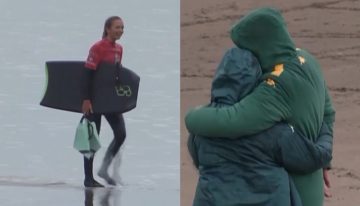 Tiene 14 años, sus padres famosos la siguieron desde la orilla, y se aseguró una medalla en el bodyboard de los Juegos Suramericanos
