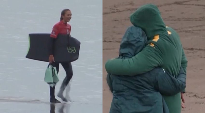 Tiene 14 años, sus padres famosos la siguieron desde la orilla, y se aseguró una medalla en el bodyboard de los Juegos Suramericanos