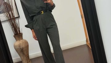 Nuria Roca, sobre su conjunto de camisa y pantalón de vestir gris marengo de marca española que todas queremos llevar a la oficina: «Tiene un corte y una tela espectacular»
