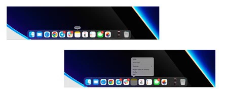 Al "pulsar" sobre una app en el Dock se destaca