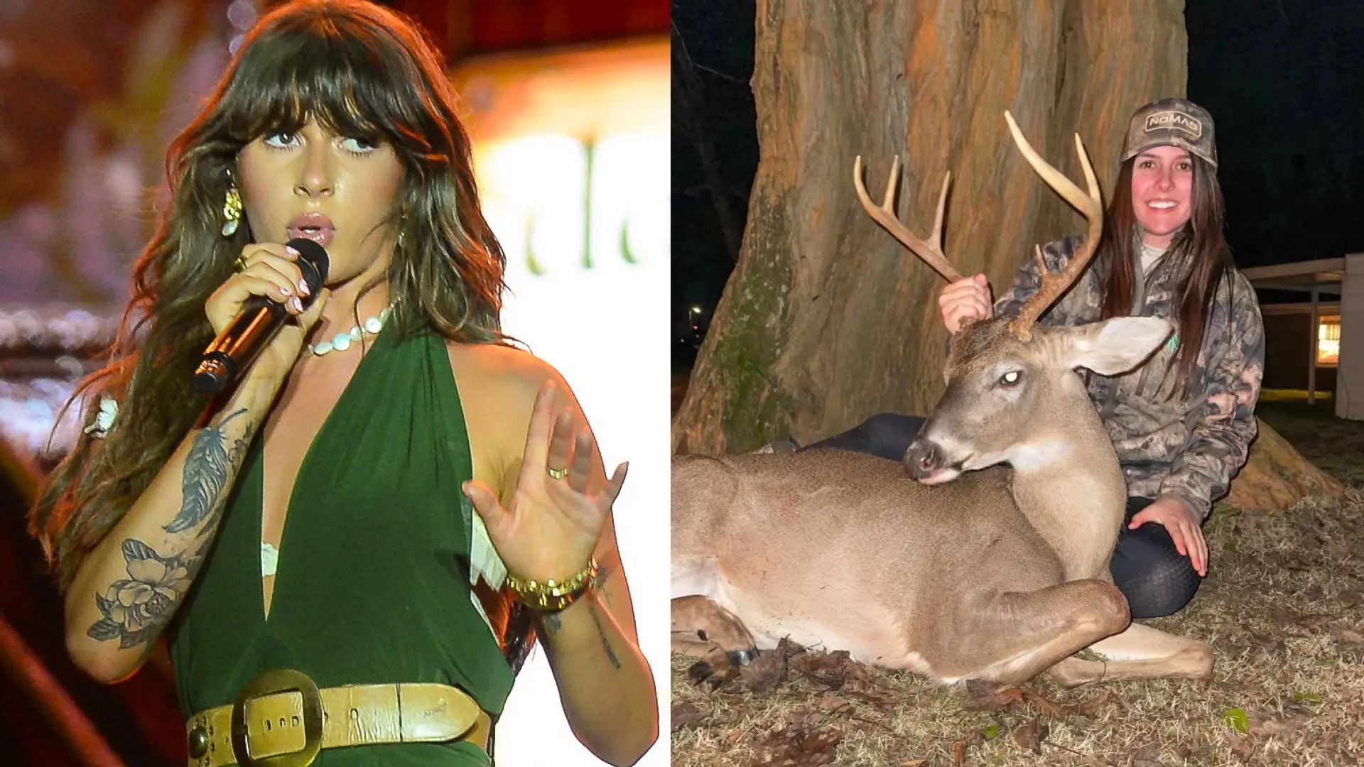 Cancelan por aviso de bomba el concierto de una cantante de country tras surgir una foto de la artista posando con un ciervo muerto