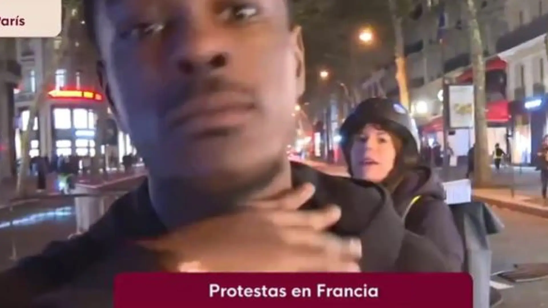 Manifestantes violentos boicotean el directo de Mavi Doñate, la corresponsal de TVE en París: «Es difícil hacer la conexión»