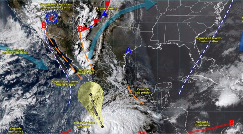 Clima en México este domingo 25 de octubre: huracán Vance provocará lluvias y oleaje de hasta 5 metros