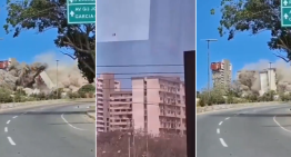 VIDEO: autoridades ejecutaron otra aparatosa demolición de edificio afectado en Playa Grande