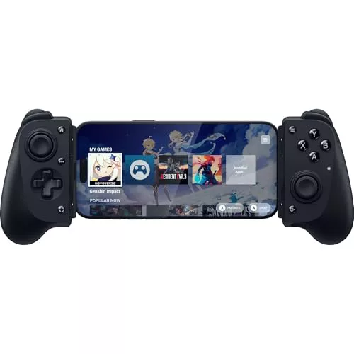 Razer Kishi V3 - Mando háptico gaming USB-C para iPhones y smartphones Android - Plug and Play - sticks analógicos antideriva (12 botones - hápticos Sensa HD - app Nexus) Negro