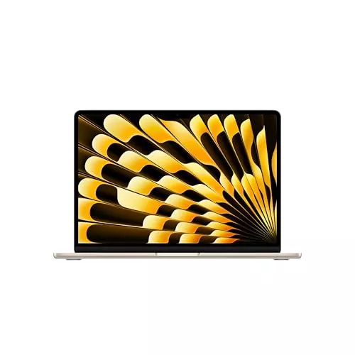 Apple MacBook Air de 13,6 Pulgadas con Chip M5: Pantalla Liquid Retina, CPU de 10 núcleos, GPU de 8 núcleos, 16 GB de Memoria unificada, 512 GB de SSD, Wi-Fi 7,Teclado español; Blanco Estrella