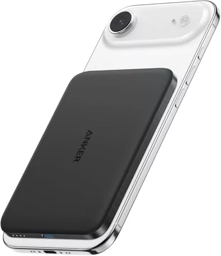 Anker Nano Power bank MagSafe Qi2 15W ultrafina de 5000 mAh | Compatible con MagSafe, diseño ergonómico, para iPhone 18 pro max/17/16/15/14/13/12.